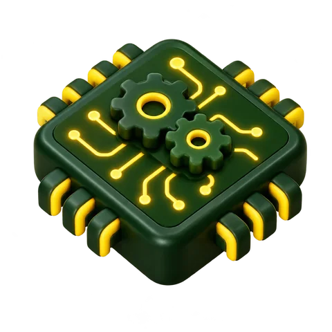 3D illustration representing ai automation