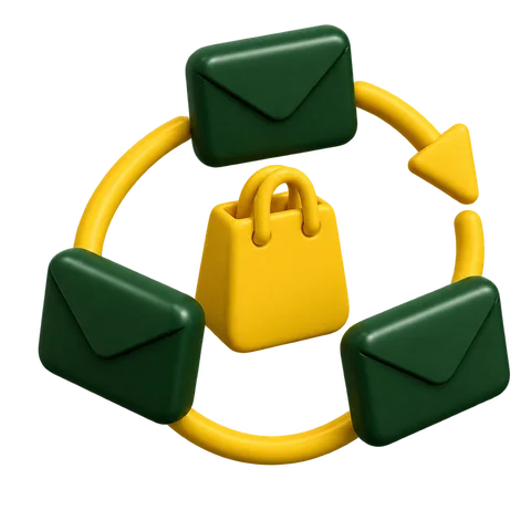 3D illustration representing lifecycle email marketing