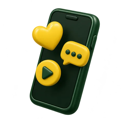 3D illustration representing social media marketing